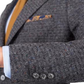Dark Grey Donegal Shadow Tweed Suit - 0