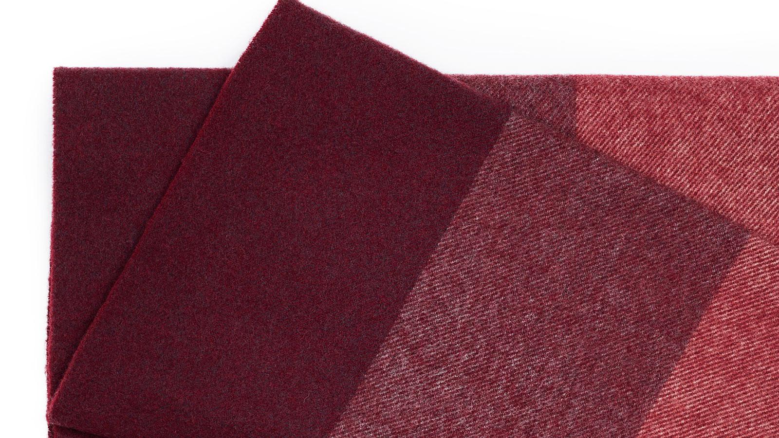 Red & Burgundy Striped Wool Scarf - slider image 2