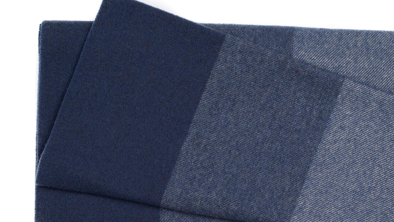 Navy & Blue Striped Wool Scarf - slider image 2