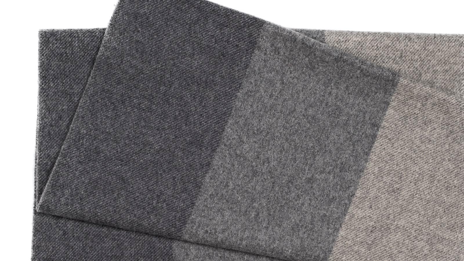 Charcoal & Grey Striped Wool Scarf - slider image 2