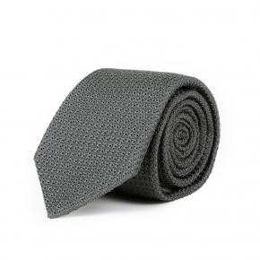 Warm Grey 100% Grenadine Silk Tie - thumbnail image 1