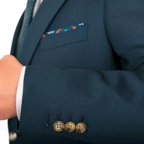Teal Green Wool & Silk Suit - 0