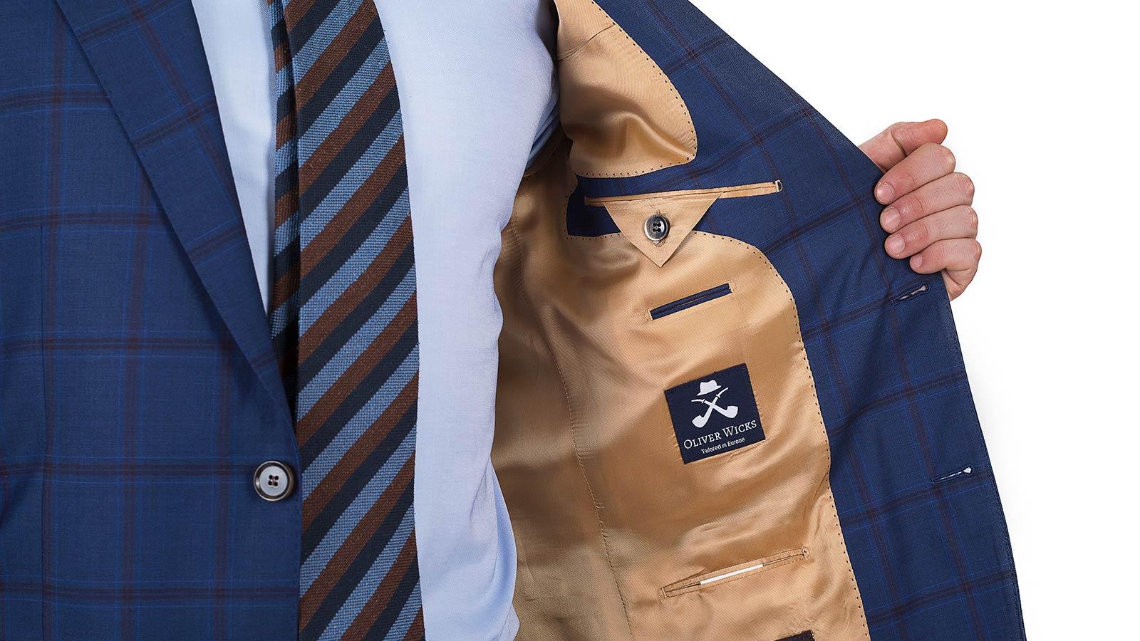 Vendetta Premium Red Check Navy Suit - slider image 3