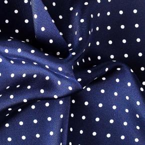 Navy & White Dotted Italian 100% Silk Pocket Square - 0