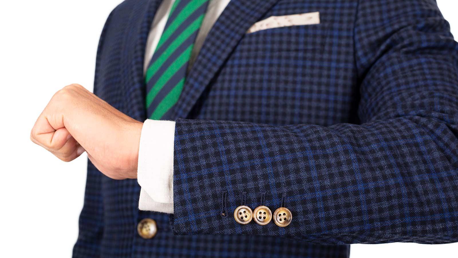 Blue Guncheck Wool & Cashmere Suit - slider image 2