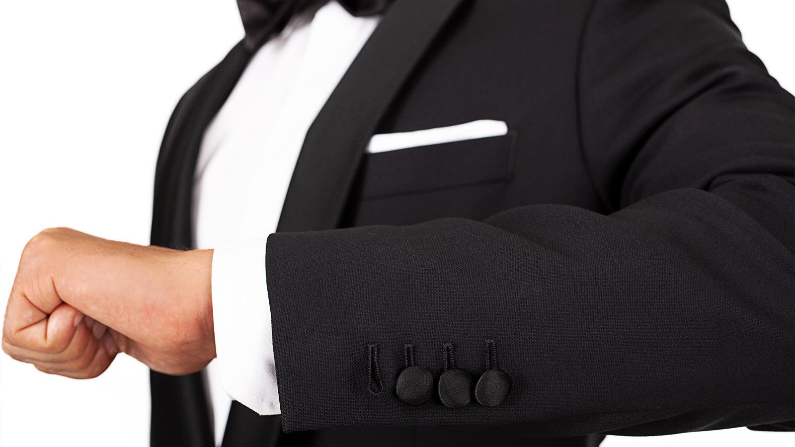 Black Hopsack Natural Stretch Tuxedo - slider image 2