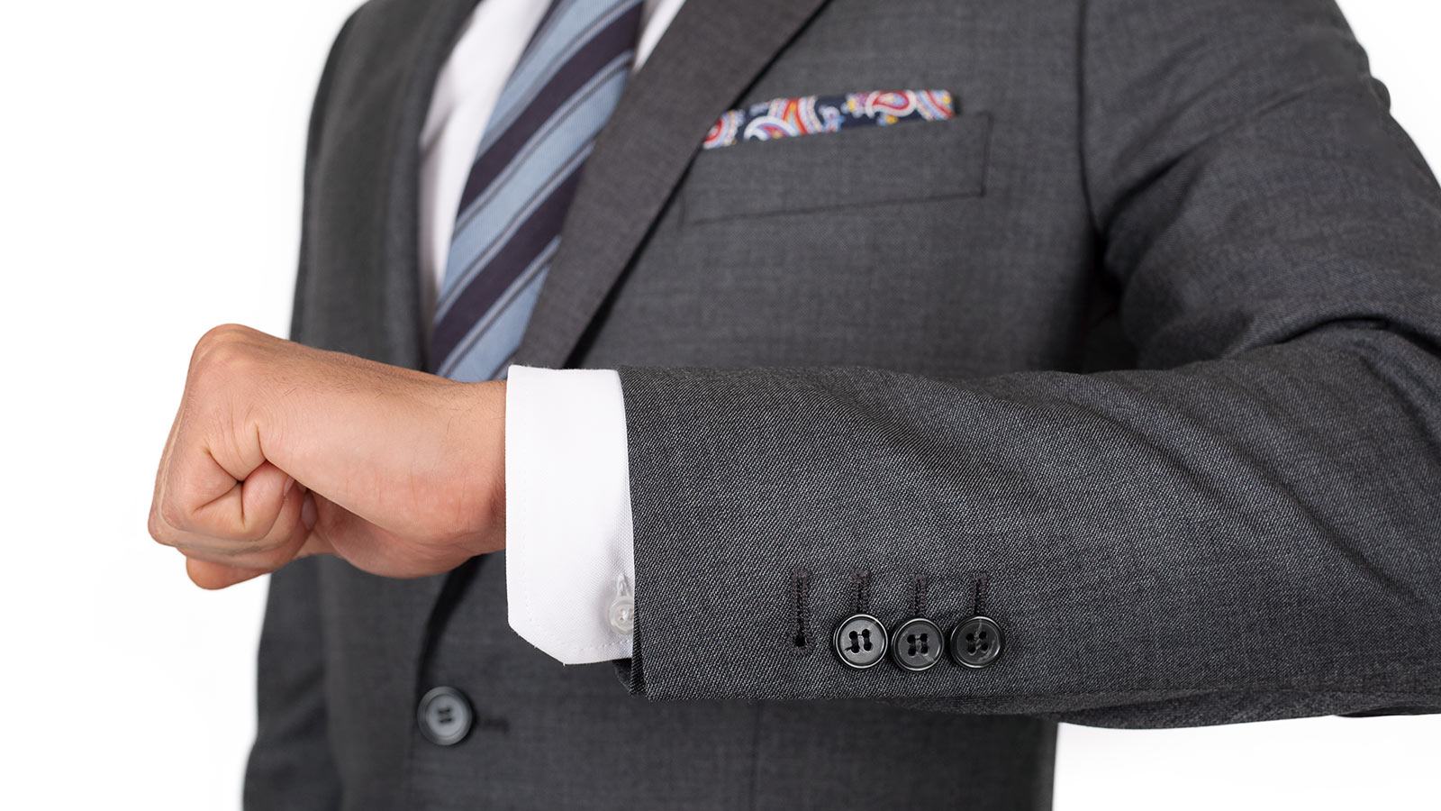 Suit in Dark Grey Pick & Pick Wool - slider image