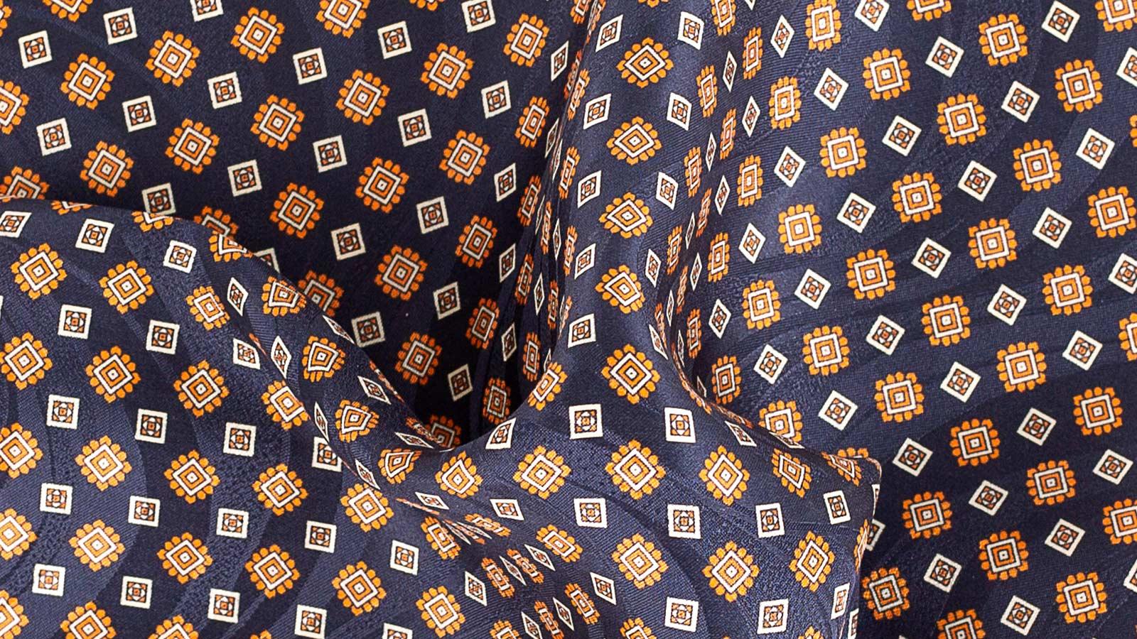 Navy & Orange Pocket Square - slider image 