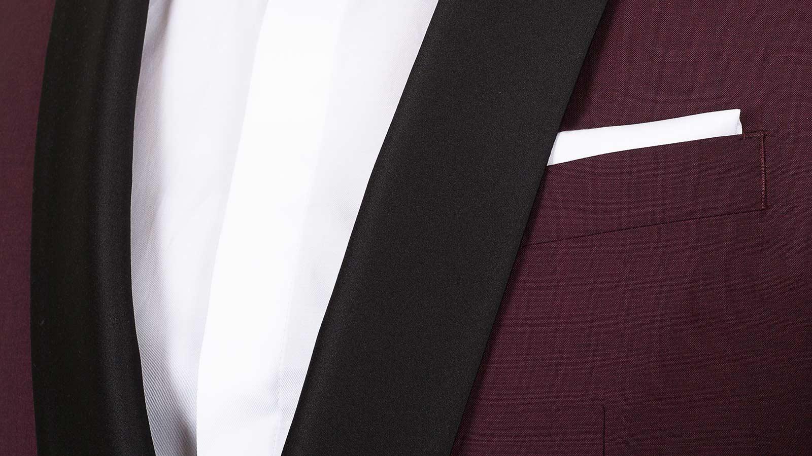 Burgundy Wool & Mohair Dinner Suit - slider image 1