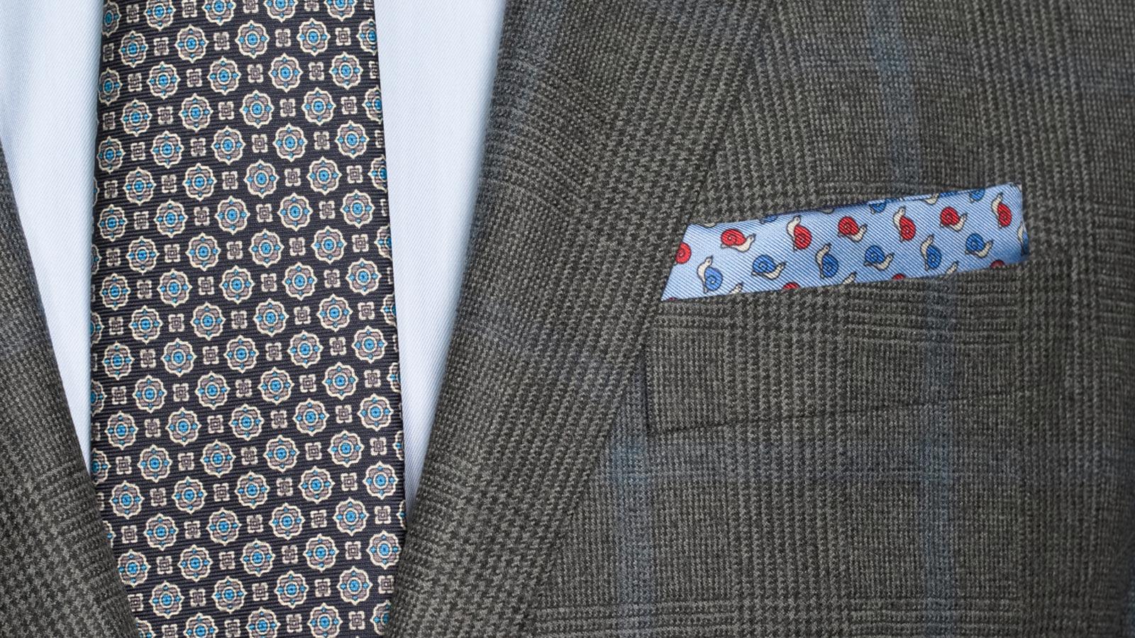 Blue Check Warm Grey Plaid Suit - slider image 1