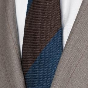 Vendetta Premium Warm Grey Brown Chalkstripe Suit - thumbnail image 1