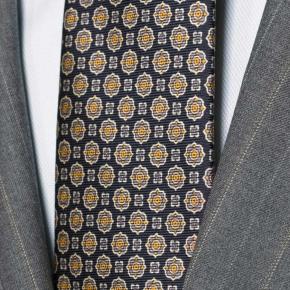 Vendetta Premium Mustard Stripe Grey Suit - 0