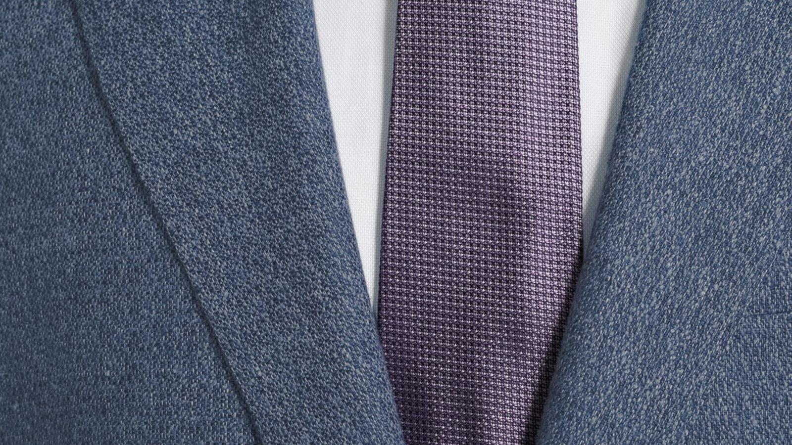 Navy Blue Melange Wool Silk & Linen Blazer - slider image 2