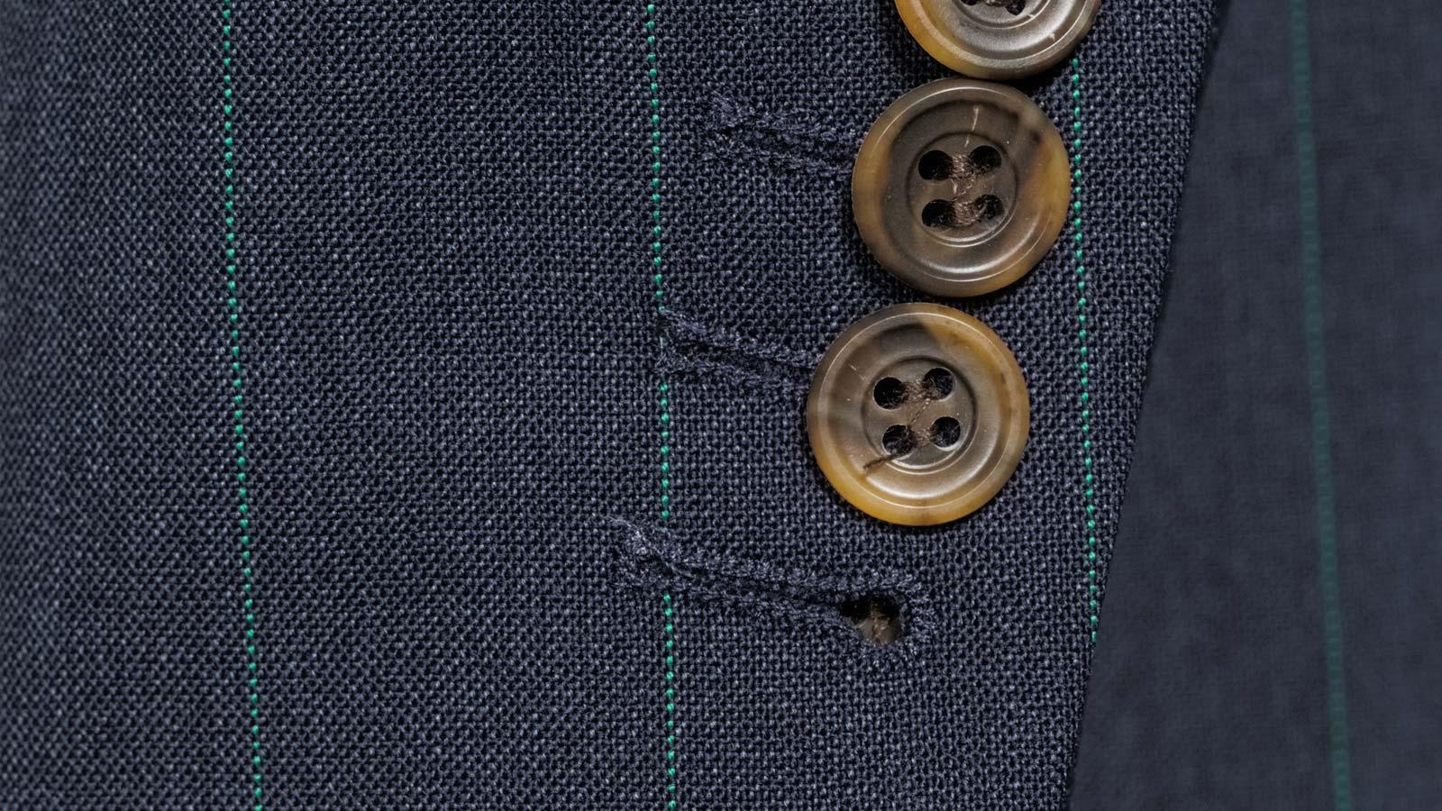 Tropical Rustic Turquoise Stripe Navy Suit - slider image 2