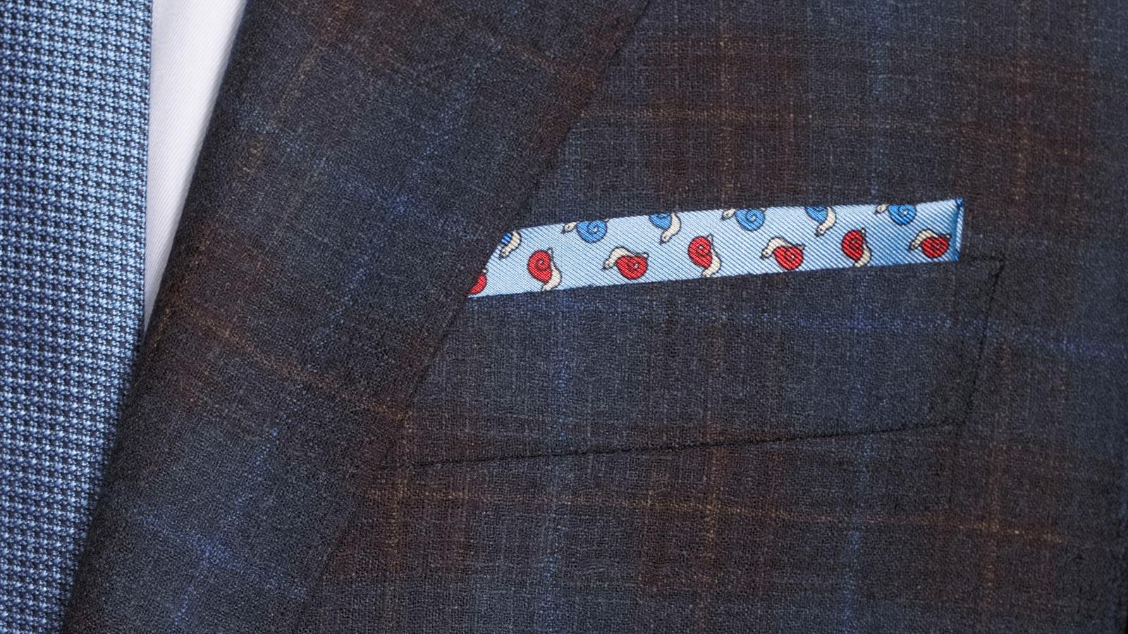 Tangerine & Blue Check Navy Natural Stretch Blazer - slider image 2