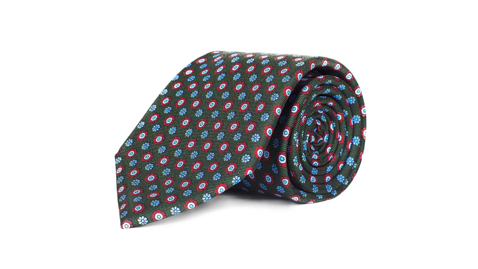 Green Floral 28 Momme Silk Tie - slider image 