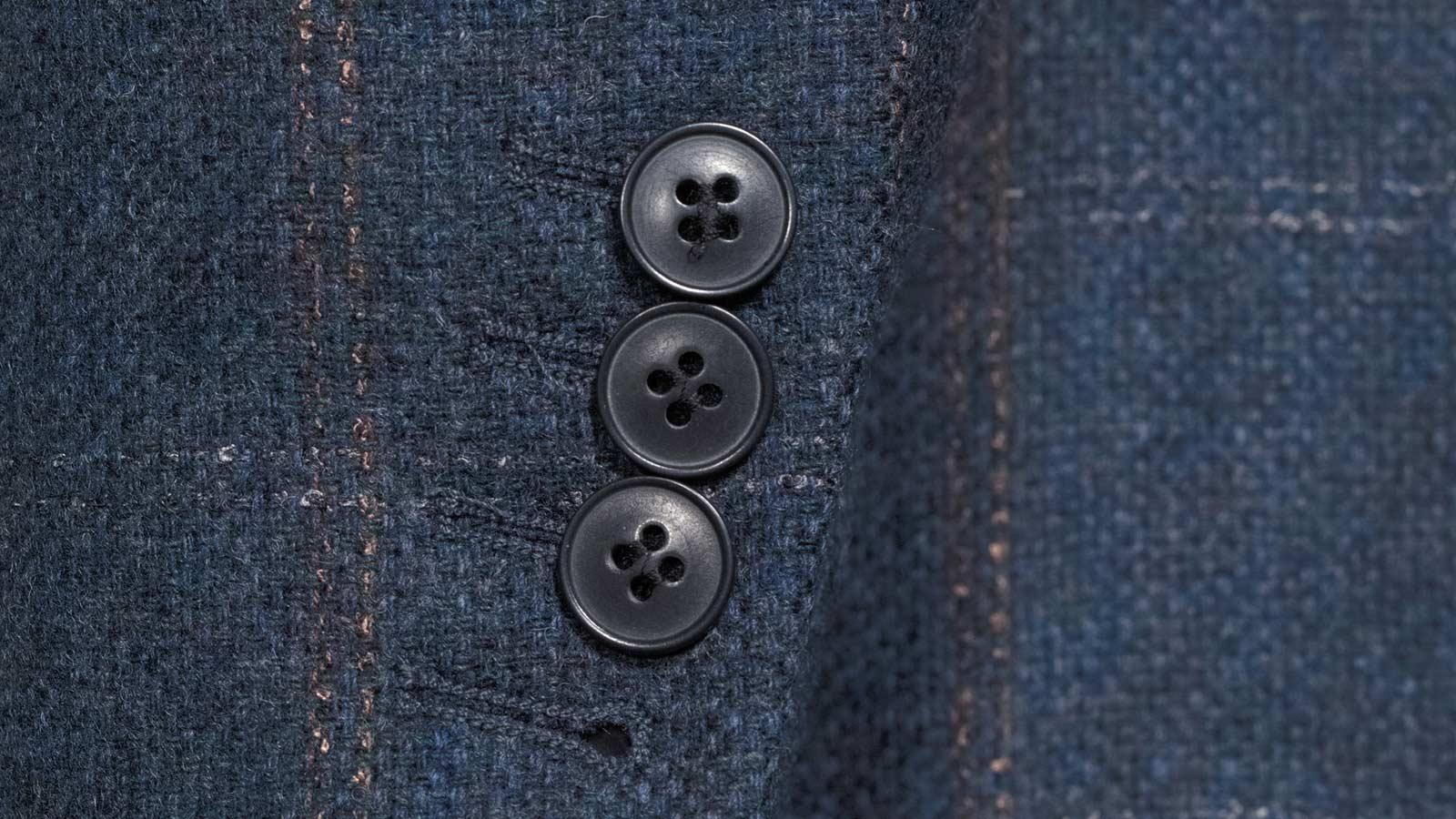 Petrol Blue Check Wool & Cashmere Blazer - slider image 2