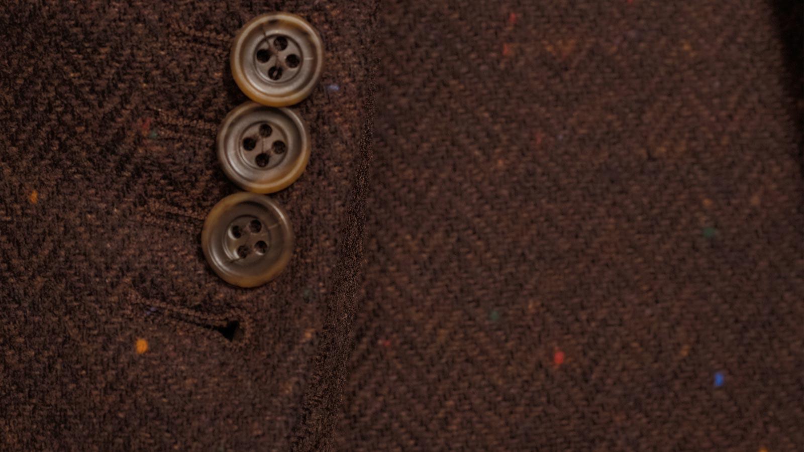 Rich Tobacco Donegal Herringbone Tweed Blazer - slider image 2