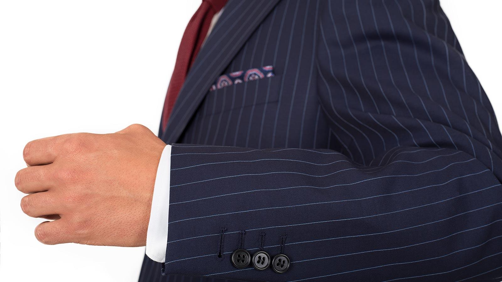 Navy Pinstripe Suit - UK - slider image 3