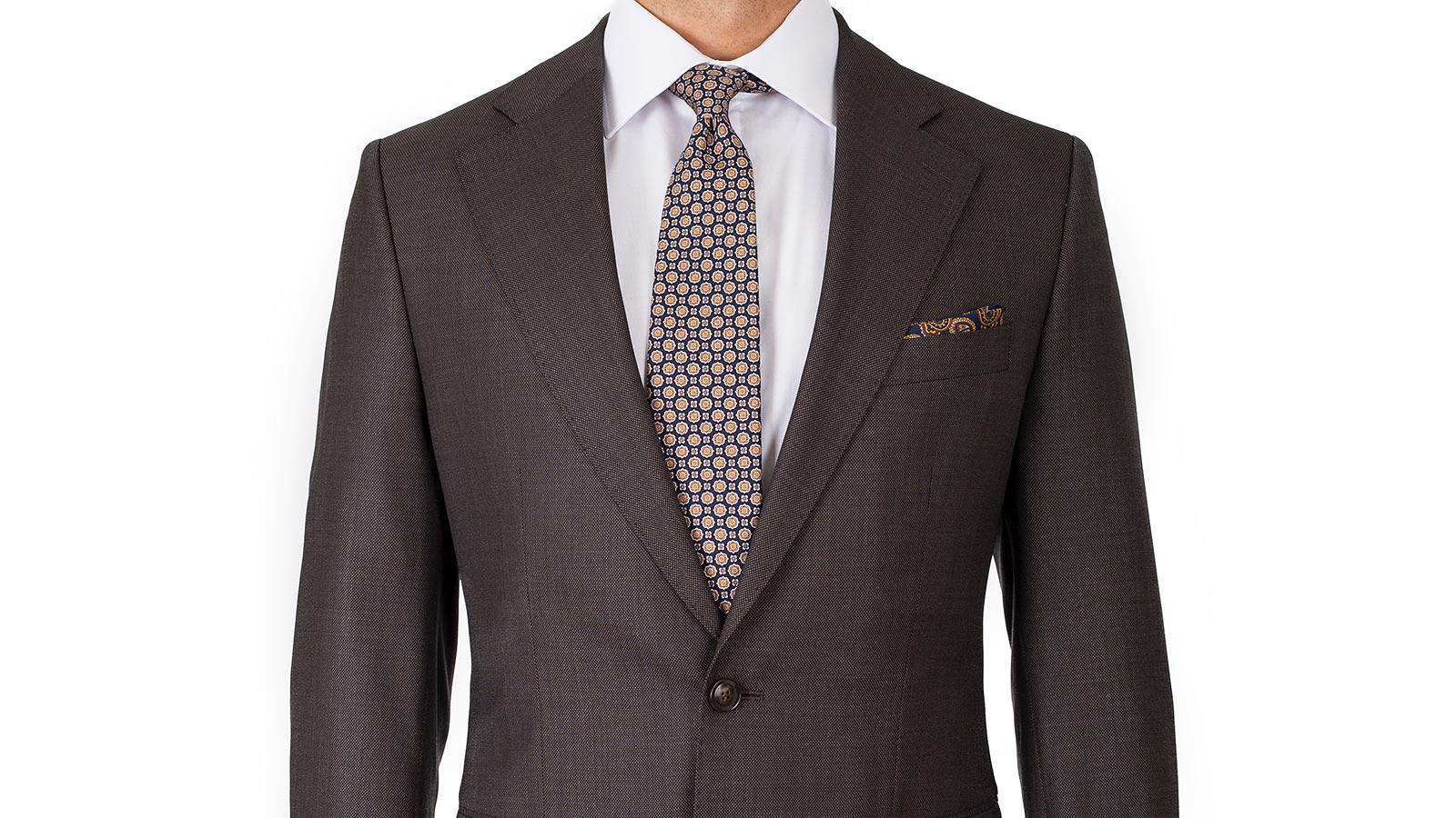 Vendetta Premium Charcoal Brown Birdseye Suit - Oliver Wicks