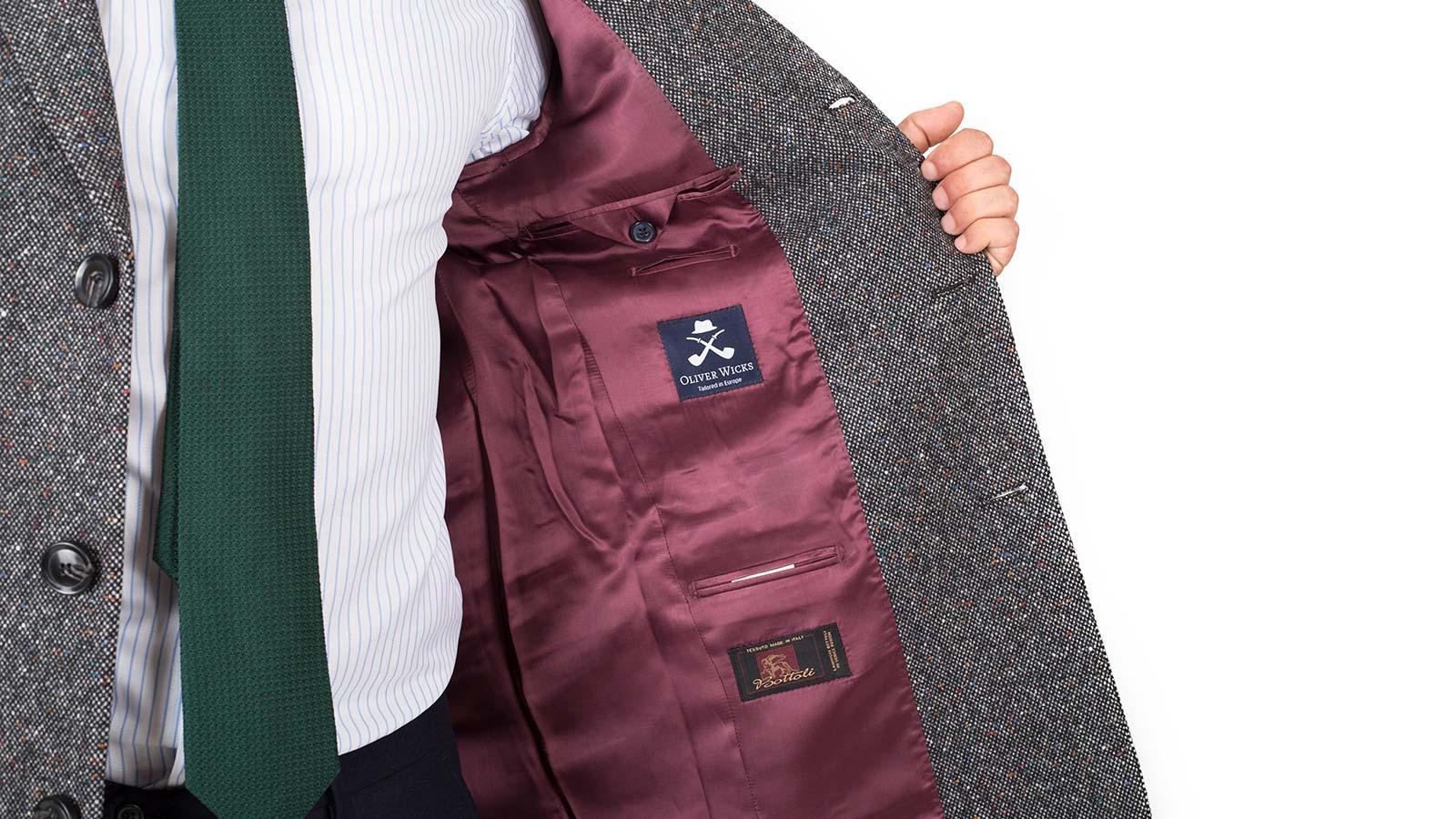 Coat in Charcoal Donegal Wool - slider image 1