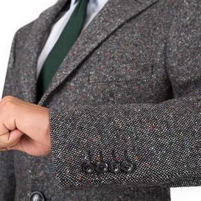 Coat in Charcoal Donegal Wool - thumbnail image 2