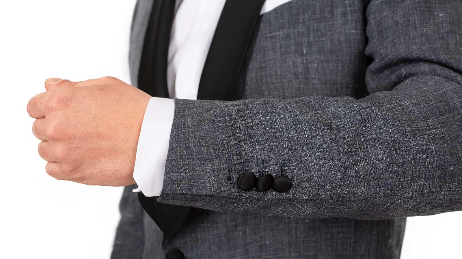 Dark Grey Linen Tuxedo - slider image 2