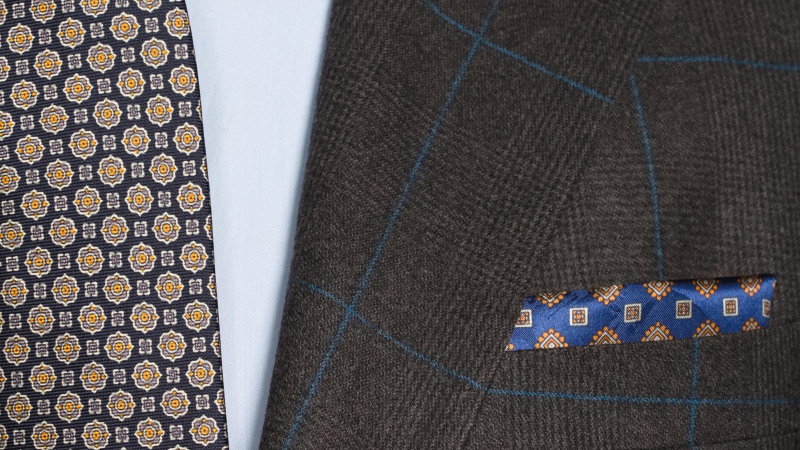 Brown Plaid With Blue Overcheck Suit - slider image 2