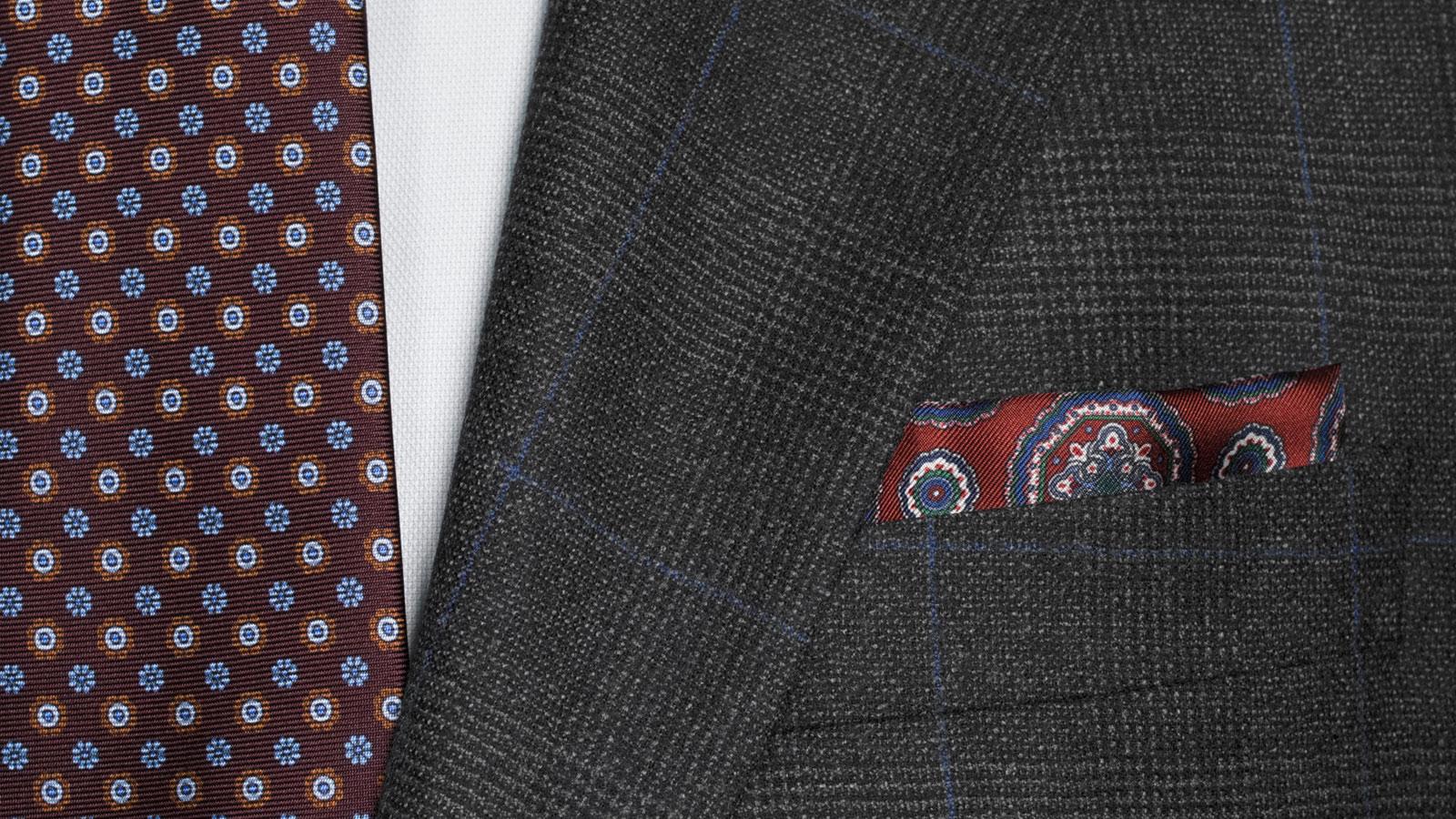 Charcoal Plaid With Navy Overcheck Suit - slider image 2