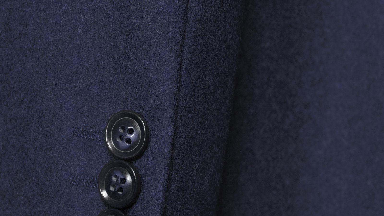 Coat in Solid Navy Wool - slider image 2
