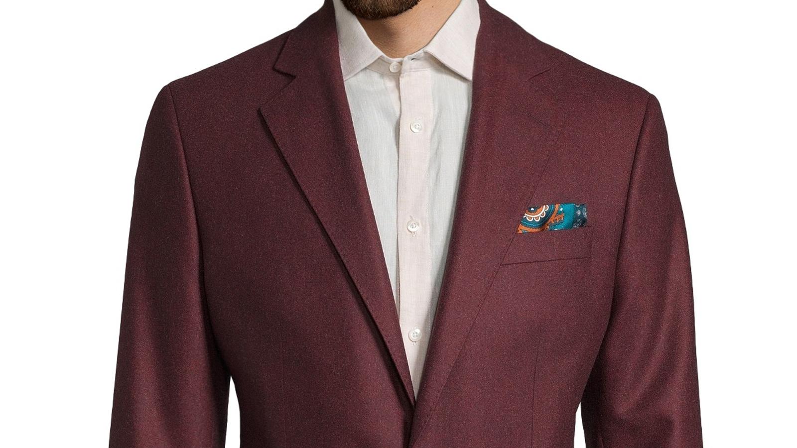 Burgundy Wool Flannel Blazer - slider image 2