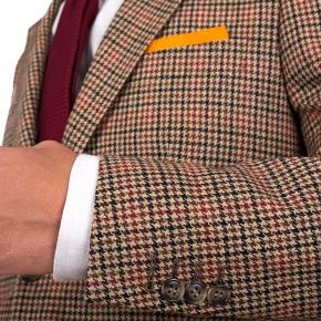 Light Brown Check Wool & Cashmere Blazer - thumbnail image 1