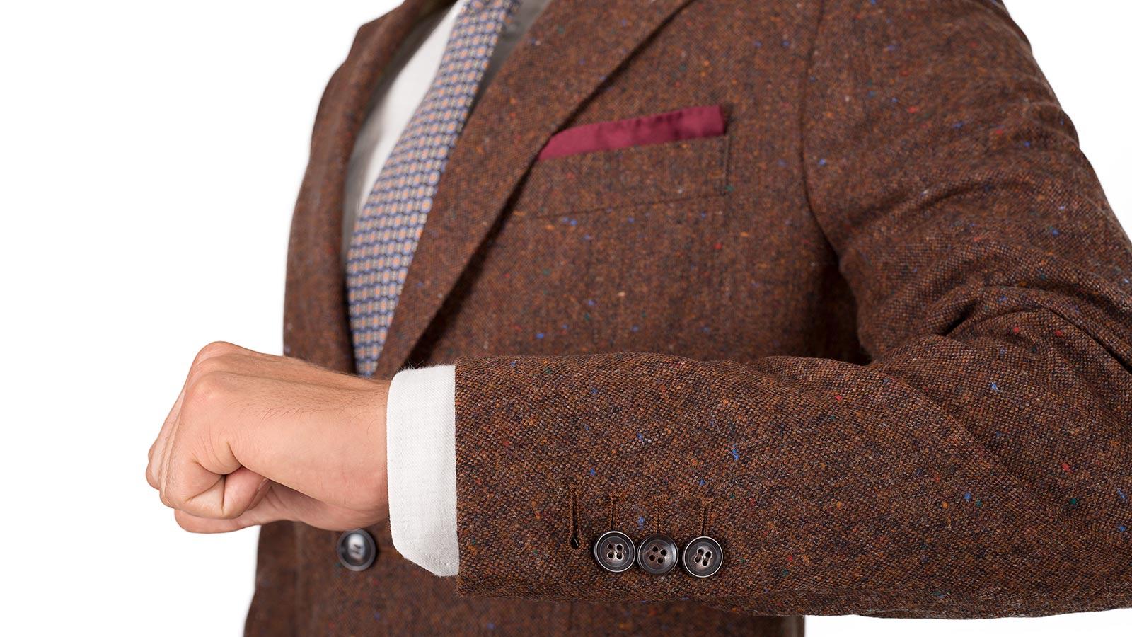 Copper Brown Donegal Tweed Blazer - slider image 1