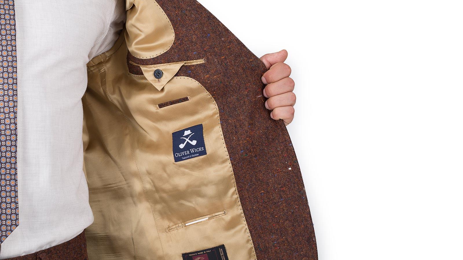 Copper Brown Donegal Tweed Blazer - slider image 3