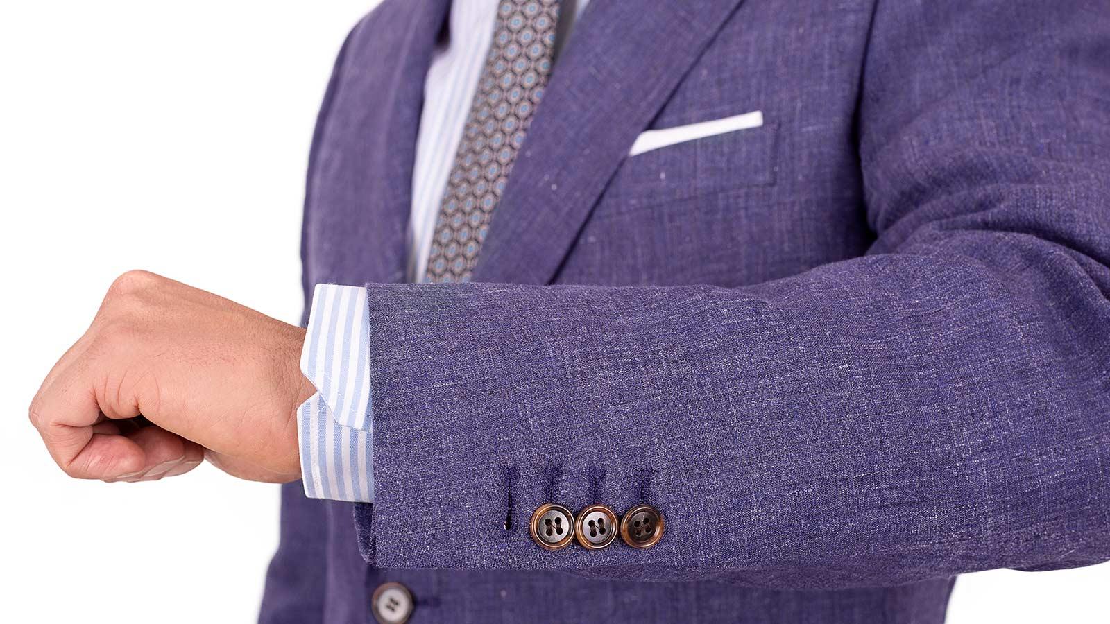Denim Blue Linen Suit - slider image 2