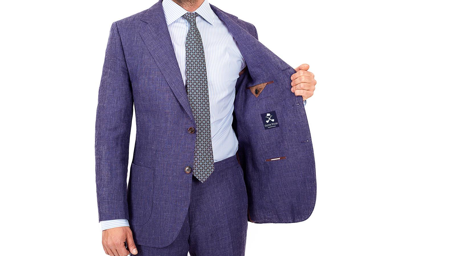 Denim Blue Linen Suit - slider image 4