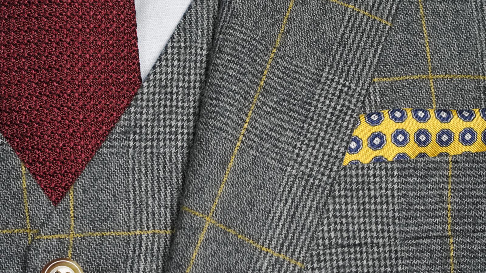 Grey Plaid With Yellow Overcheck Suit - slider image 2