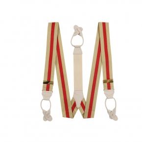 Beige & Red Striped Suspenders - thumbnail image 1