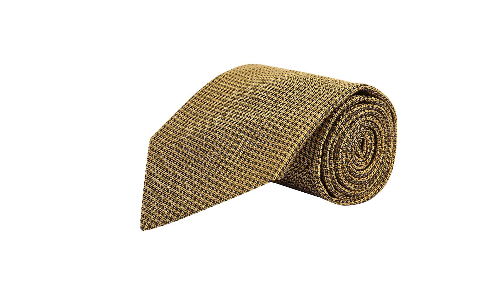 Gold Hopsack Silk Tie - slider image 