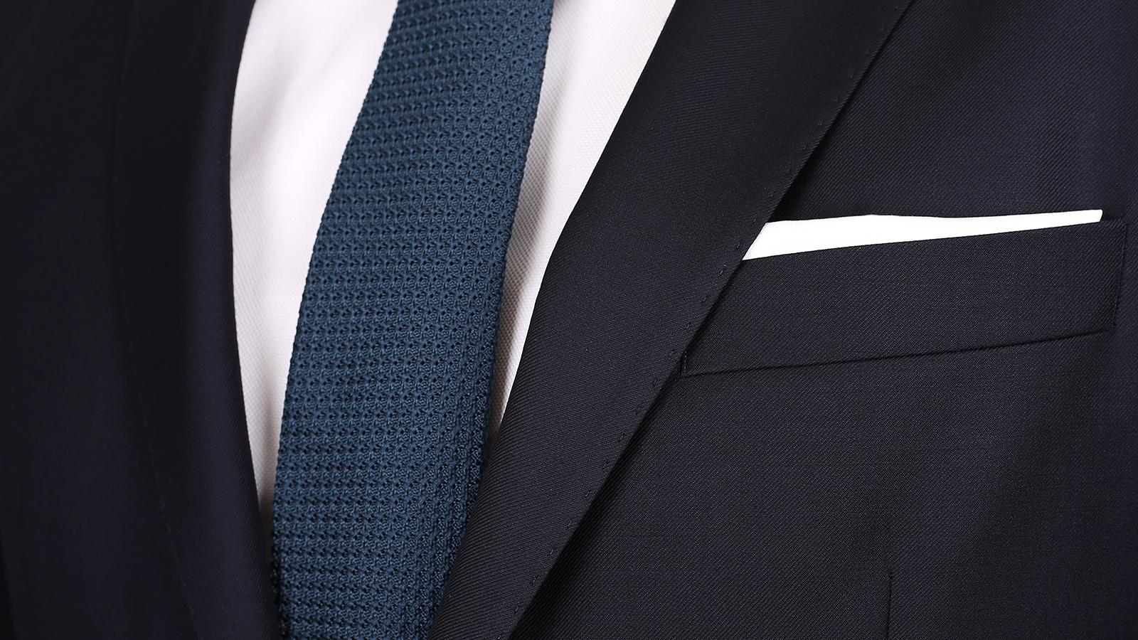 Suit in Solid Dark Navy Blue Wool - slider image 2