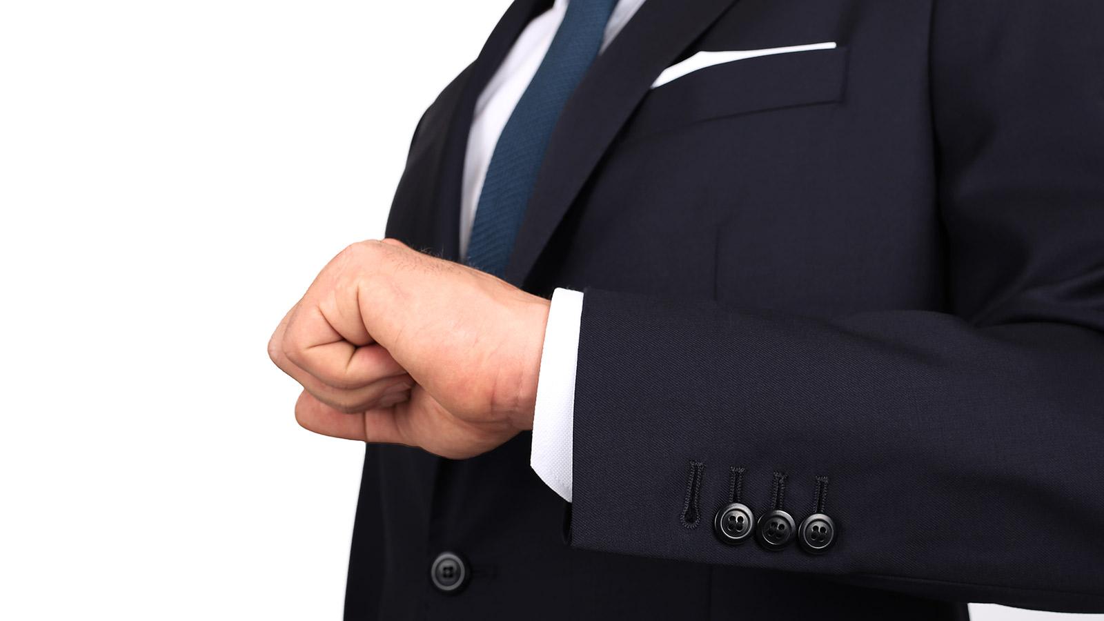 Suit in Solid Dark Navy Blue Wool - slider image 3