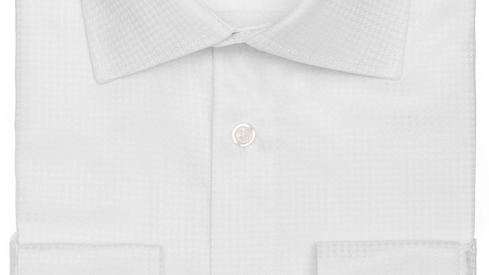 White Houndstooth Cotton Shirt - slider image 