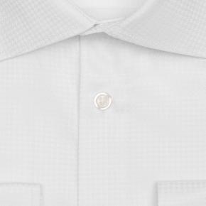 White Houndstooth Cotton Shirt - thumbnail image 1