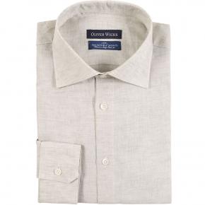 Khaki Green Linen Shirt - thumbnail image 1