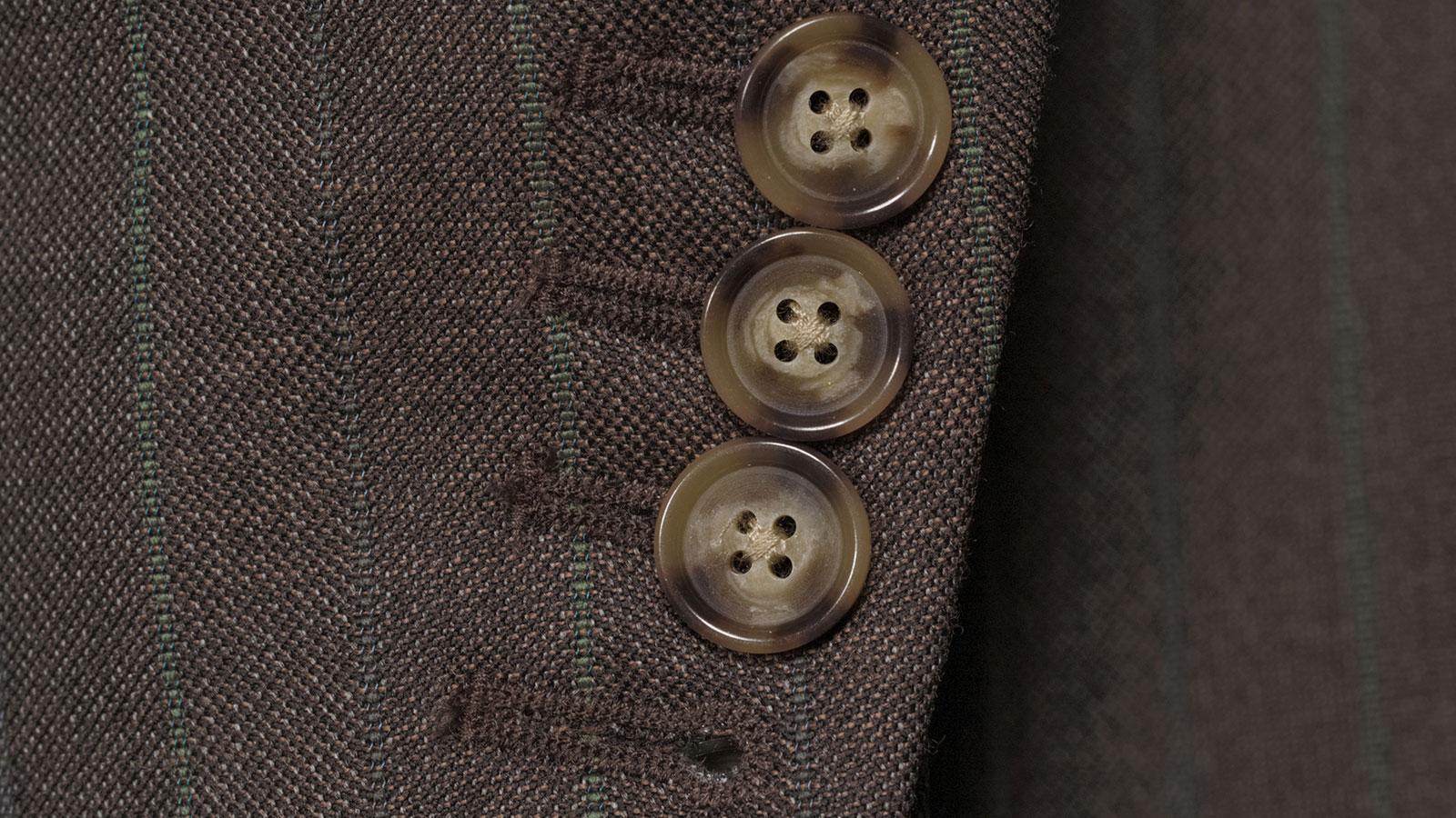 Traditionally Worsted Green Stripe Brown Suit - slider image 2