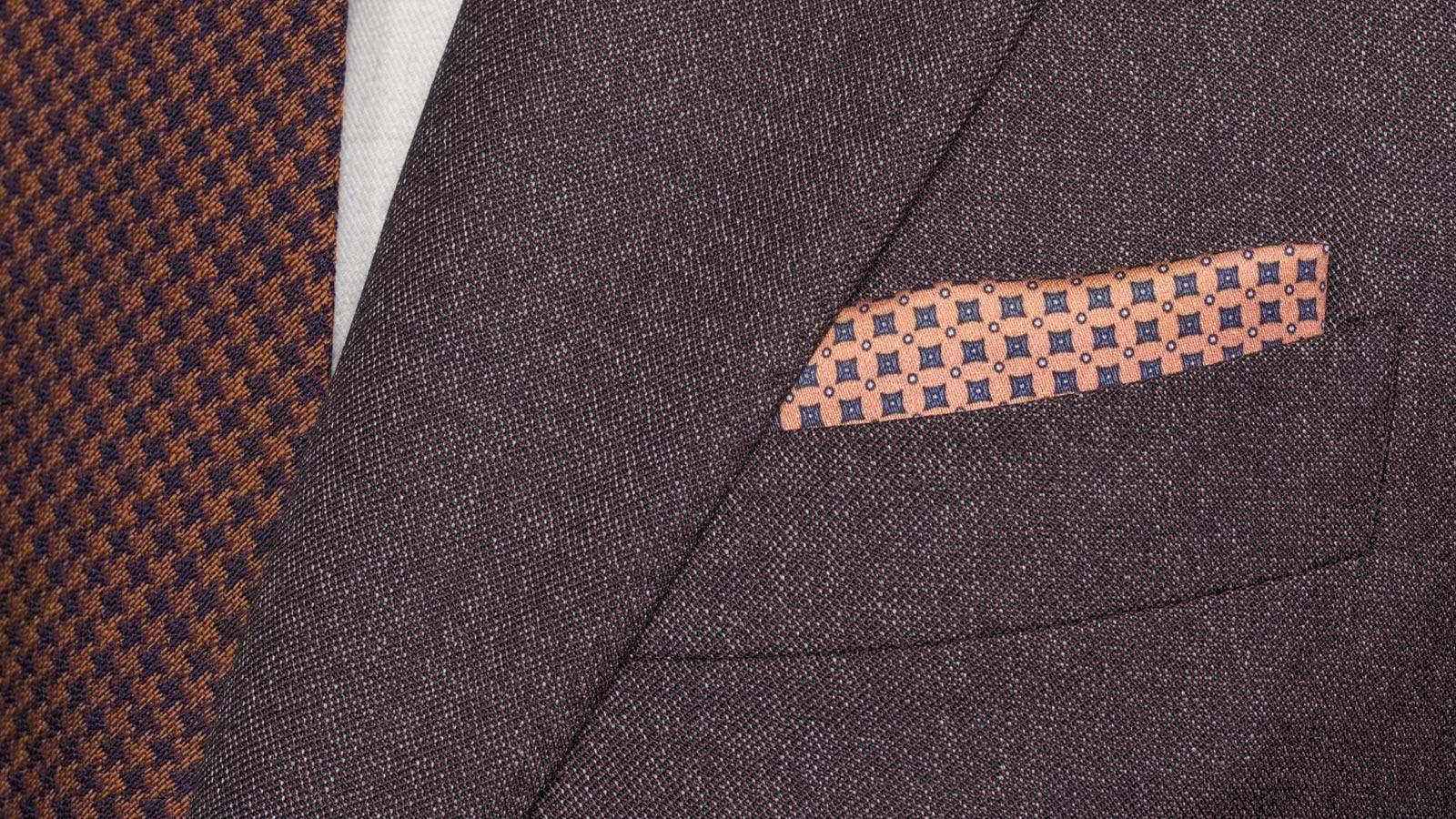 Burgundy and Brown Mouline Suit - slider image 1