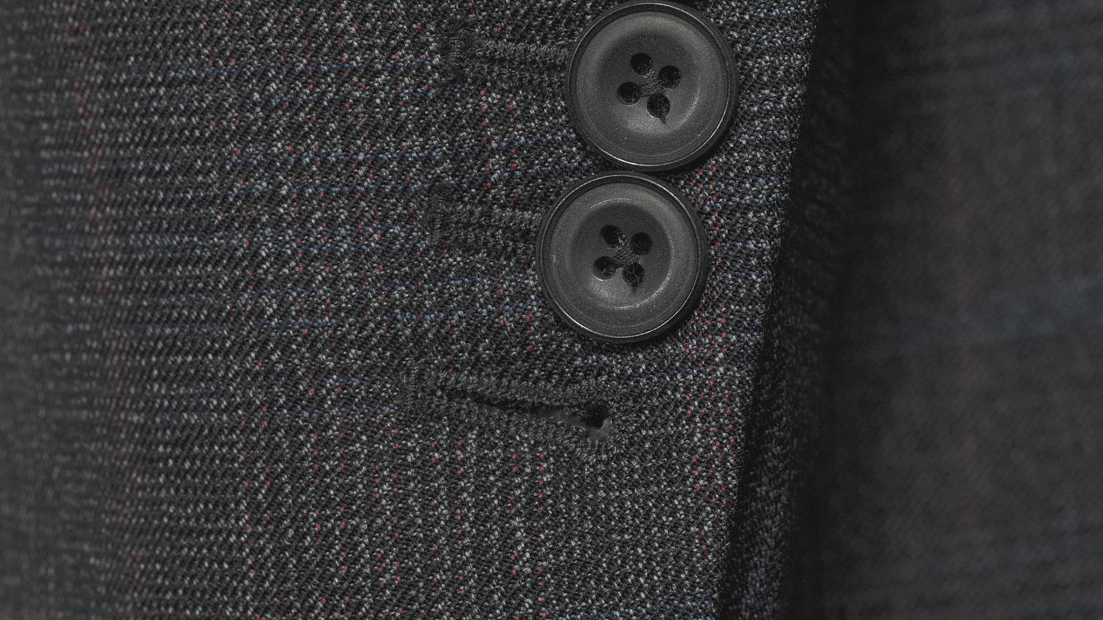 Charcoal Plaid with Red Overcheck Mouline Suit - slider image 2