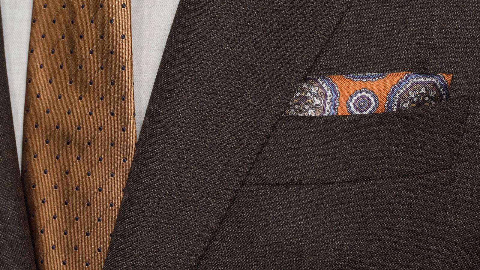 Traditionally Worsted Chocolate Brown Melange Suit - slider image 1