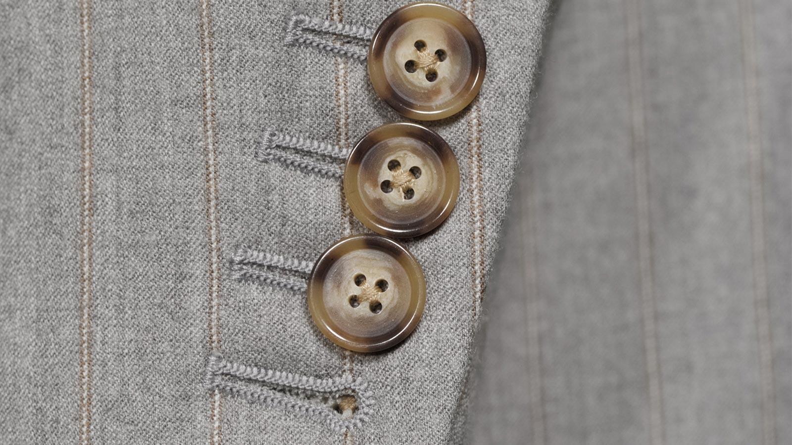 Sartorial Mustard Stripe Light Grey 160s Suit - slider image 2