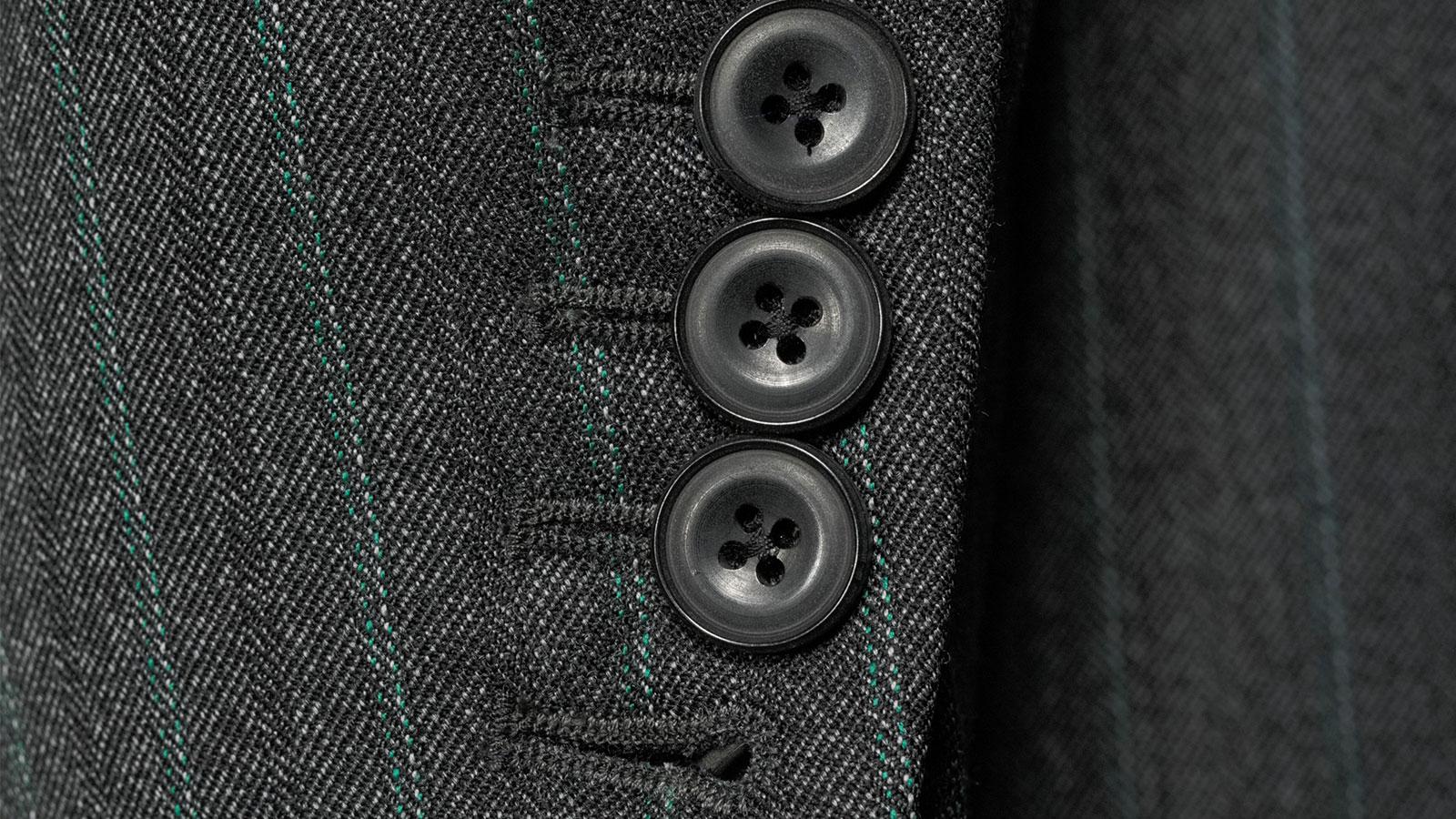 Green Stripe Charcoal Mouline Suit - slider image 2